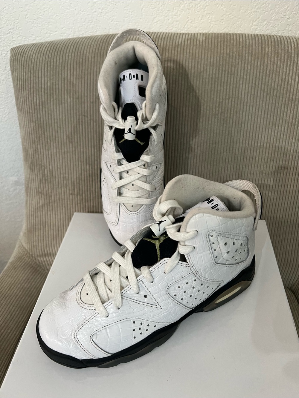 Jordan Kids White and Black High-Top Sneakers
